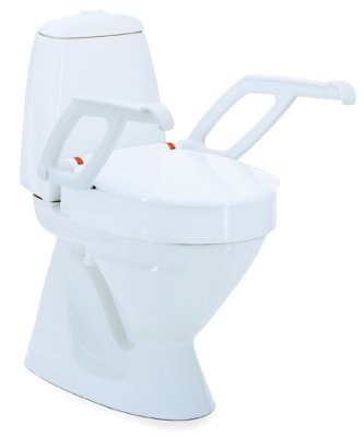 Invacare AQUATEC 90000 Toilettensitzerhöhung mit Deckel und Armlehnen 10cm